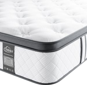 TeQsli 10-Inch Single Hybrid Mattress, Medium Firm, 7-Zone, 90x190x25cm
