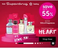 Valentine offer:Save up to 55% off on Fragrance