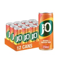 J2O Orange Passion Fruit Juice Cans, 250ml, Pack of 12