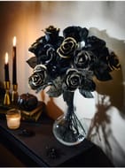 Halloween Black Roses Set of 12 (FREE C&C)