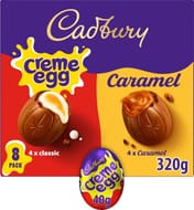 Cadbury Creme Egg and Caramel Milk Chocolate Eggs, 8 Pack