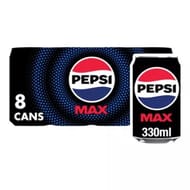 Pepsi Max No Sugar Cola Cans 8 X 330ml