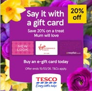 Get 20% off Selected E-Gift Cards This Mothers Day