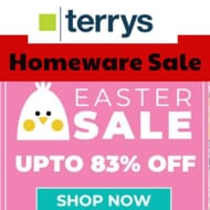 Terry's Fabrics Easter Sale - Upto 83% off on Homeware Products!
