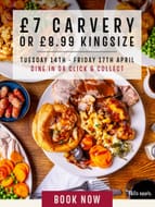 £7 Toby Carvery / £8.99 King Size Inc C&C Until Friday