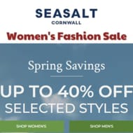 Seasalt Cornwall Spring Sale - up to 40% off on Selected Women's Fashion!