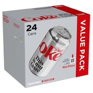 24 X 330ml Diet Coke Cans (£6.46/£5.78 S&S)