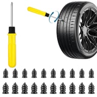 20-Piece Tyre Repair Kit with Screwdriver for Cars and Bikes