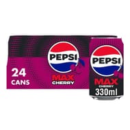 24 X 330ml Pepsi Max Cherry No Sugar Cola Cans (£6.65/£5.95 S&S)