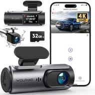 WOLFANG 4K Front-Rear Dash Cam with WiFi and App
