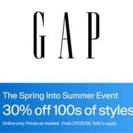 GAP Spring into Summer Event Sale - up to 30% off on 100s of Styles!