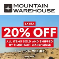 Mountain Warehouse Sale -Extra 20% off on Spring Styles!