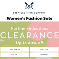 Crew Clothing Further Reductions Sale - up to 60% off on Women's Fashion!