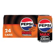Pepsi Max Tropical, 330ml Cans (Pack of 24)