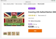 Nectar Price Country Life Salted Butter 200g