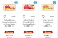 Kelly's Ice Cream 950ml - Three Varieties