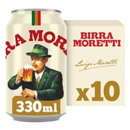 Birra Moretti Lager Beer, 10 X 330ml