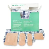Lewis-Plast Premium Breathable Sterile Hypoallergenic Fabric Plasters, 100-Count