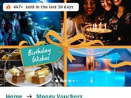 Birthday Wishes Gift Experience Voucher