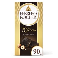 Ferrero Rocher Dark Chocolate Tablet with Hazelnuts, 70% Cocoa, 90g