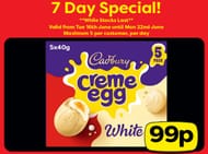 *INSTORE ONLY DEAL* Cadbury's Creme Egg White - 5 Pack