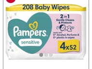Pampers Sensitive Baby Wet Wipes 4 Packs