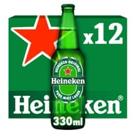 Heineken Beer Lager Glass Bottle 12 X 330 Ml
