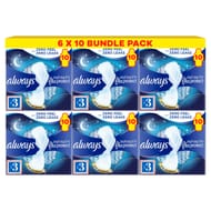 Flex Protect Night Size 3 Sanitary Towels with Wings 10 Pads X Pack of 6