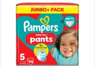2 Packs of Pampers Baby-Dry Nappy Pants Size 5, (64)