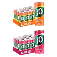 12x250ml J2O Fruit Juice - Raspberry or Orange & Passionfruit (£5.41/£4.84 S&S)