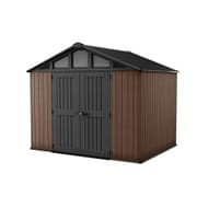 Keter Stronghold Shed 10x8ft Brown, Heavy-Duty, Extra-Wide Doors