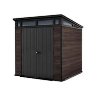 Prime Deal-Keter Signature 7x7ft Pent Shed, Rosewood, Weather-Resistant