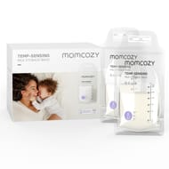 Momcozy 50-Count Temp-Sensing Self-Standing Breast Milk Storage Bags, 6oz