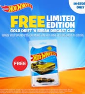 FREE Limited Edition Gold Drift 'N Break Diecast Car With A £15 Hot Wheels Spend