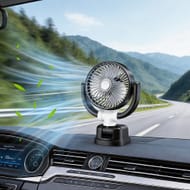 SGZIOO USB Car Fan, 360 Rotatable, 3-Speed, Folding