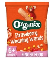Organix Strawberry Weaning Wands Organic Baby Puffs 25g