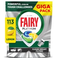 Fairy Platinum Lemon Dishwasher Tablets, 113 Capsules