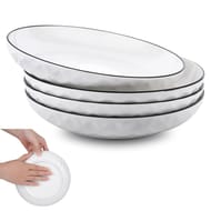 Wieat 8-Inch Ceramic Serving Dish 4-Piece, Microwave & Oven Safe