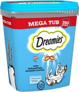 Dreamies Cat Treats, Tasty Snacks with Delicious Salmon Flavour, Pack of 2 350g
