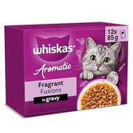 Whiskas Aromatic Adult Wet Cat Food in Gravy 12x85g