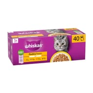 WHISKAS 1+ POULTRY Feasts Wet Cat Food Pouches in Jelly 40 X 85g