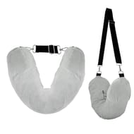 XIHIRCD U-Shape Travel Pillow Stuffable with Clothes, Dark Gray