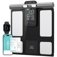 Digital Bathroom Scale, 8 Electrodes, Dual-Frequency BIA, iOS/Android, 396lb