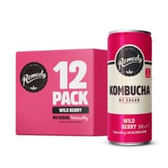 Remedy Wild Berry Kombucha Sparkling Probiotic Sugar-Free 12x250ml