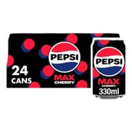 Pepsi Max Cherry No Sugar Cola Cans 24 X 330ml