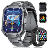 LIGE Military Smartwatch with 1.91-Inch HD Display, 2 Bands