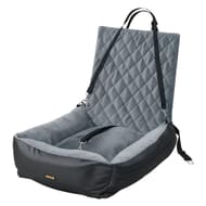 Skylos Dog Booster Car Seat Travel Carrier Plush Bed Grey