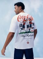 White Coca-Cola Football Graphic T-Shirt