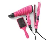 Pink Zebra Hair Dryer & Straighteners Set