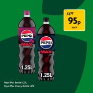 *INSTORE ONLY DEAL* Pepsi Max Original or Cherry - 1.25L Bottle